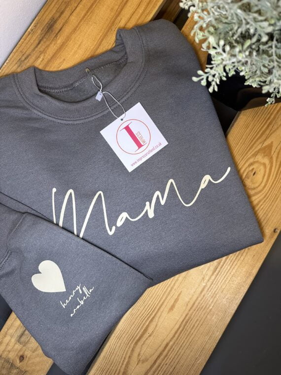 'MAMA' SCRIPT WITH HEART/NAMES - Image 2